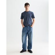 Picture of SCOTCH&SODA MEN'S MICRO-PRINTED REGULAR-FIT T-SHIRT IN NAVY 7