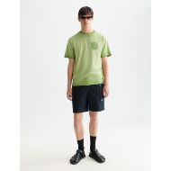 Picture of SCOTCH&SODA MEN'S EMBROIDERED ARTWORK RELAXED-FIT GARMENT-DYED T-SHIRT IN GREEN 7