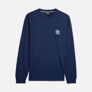 Picture of SCOTCH&SODA MEN'S BACK ARTWORK RELAXED-FIT LONG-SLEEVED T-SHIRT IN NAVY 1