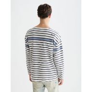 Picture of SCOTCH&SODA MEN'S BASQUIAT BRETON STRIPED LONGSLEEVED T-SHIRT IN NAVY 5