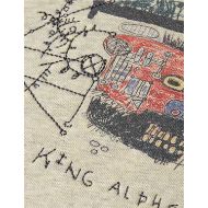 Picture of SCOTCH&SODA MEN'S BASQUIAT WASHED ARTWORK RELAXED-FIT HOODIE IN LIGHT PASTEL GREY 3