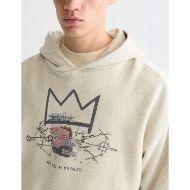 Picture of SCOTCH&SODA MEN'S BASQUIAT WASHED ARTWORK RELAXED-FIT HOODIE IN LIGHT PASTEL GREY 6