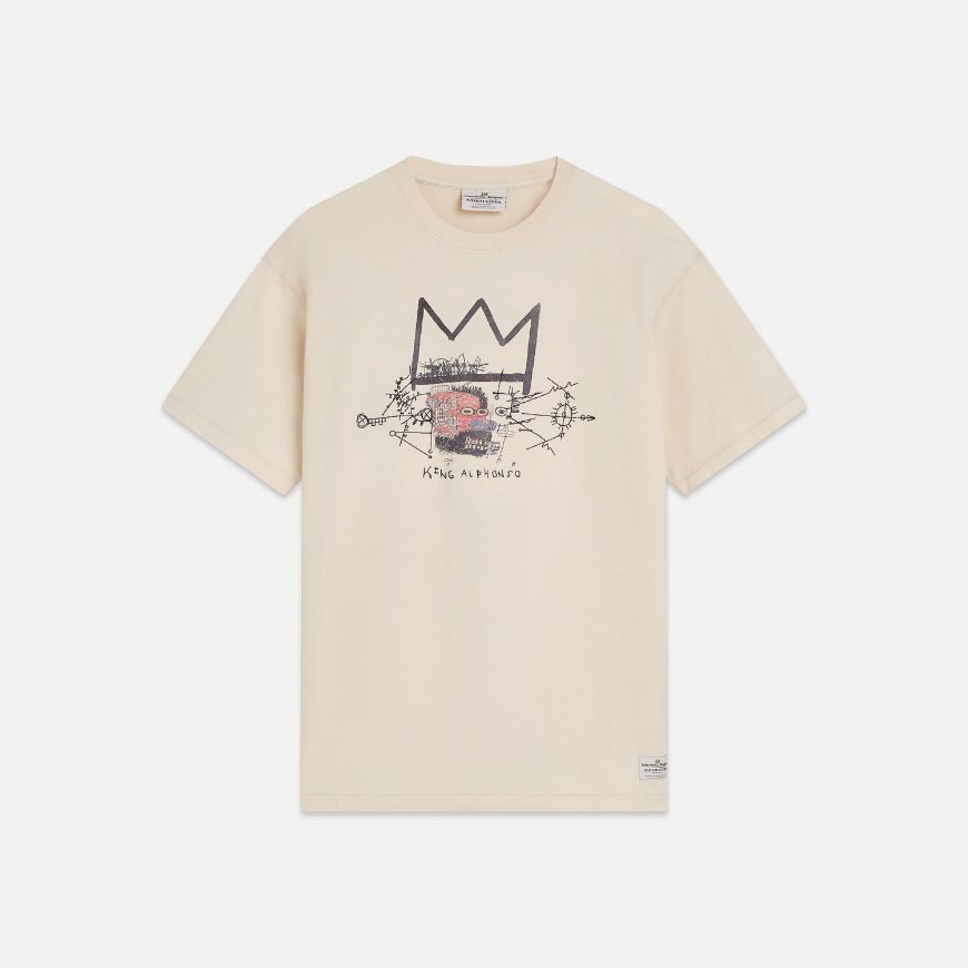 Picture of SCOTCH&SODA MEN'S BASQUIAT ARTWORK RELAXED-FIT T-SHIRT IN LIGHT BEIGE