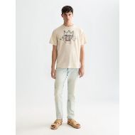 Picture of SCOTCH&SODA MEN'S BASQUIAT ARTWORK RELAXED-FIT T-SHIRT IN LIGHT BEIGE 7