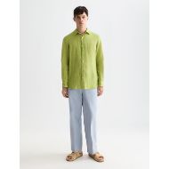 Picture of SCOTCH&SODA MEN'S LINEN STRIPED REGULAR FIT SHIRT IN GREEN 6