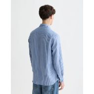 Picture of SCOTCH&SODA MEN'S LINEN STRIPED REGULAR FIT SHIRT IN BLUE 5
