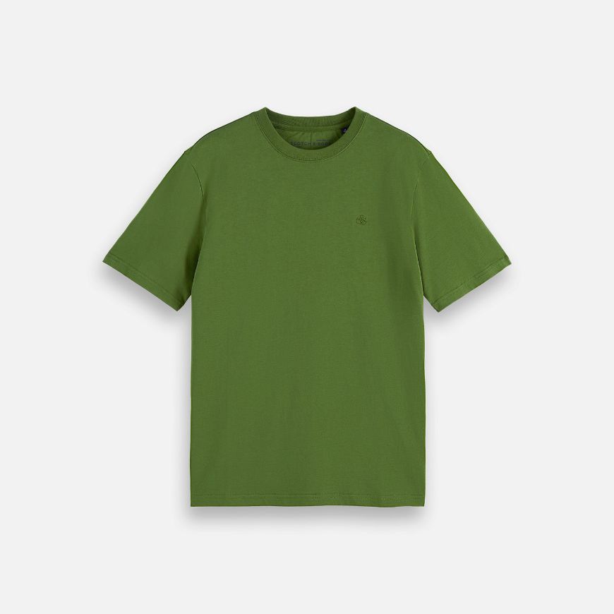 Picture of SCOTCH&SODA MEN'S SEASONAL CORE CHEST LOGO REGULAR FIT T-SHIRT IN GREEN