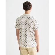 Picture of SCOTCH&SODA MEN'S MICROPRINTED REGULAR FIT POLO IN LIGHT BEIGE 5