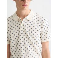 Picture of SCOTCH&SODA MEN'S MICROPRINTED REGULAR FIT POLO IN LIGHT BEIGE 6
