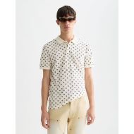 Picture of SCOTCH&SODA MEN'S MICROPRINTED REGULAR FIT POLO IN LIGHT BEIGE 4
