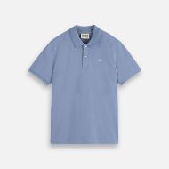 Picture of SCOTCH&SODA MEN'S SEASONAL CORE PIQUE CHEST LOGO POLO IN BLUE 1