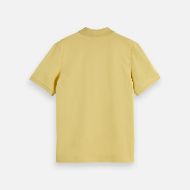 Picture of SCOTCH&SODA MEN'S SEASONAL CORE PIQUE CHEST LOGO POLO IN MEDIUM YELLOW 2