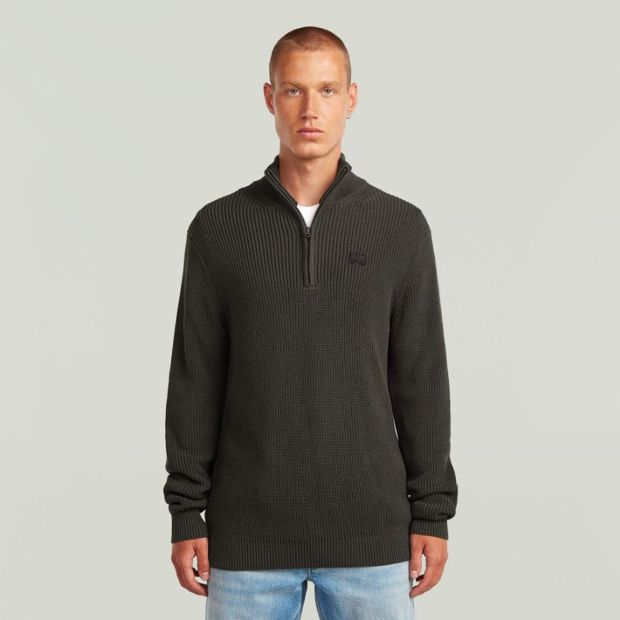 Picture of G-STAR MEN'S PULLOVER HALF ZIP KNIT IN CLOACK