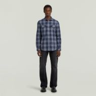 Picture of G-STAR MEN'S MARINE SLIM SHIRT IN RANK BLUE VANDERBILT CHECK 5