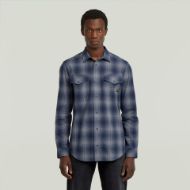 Picture of G-STAR MEN'S MARINE SLIM SHIRT IN RANK BLUE VANDERBILT CHECK 1