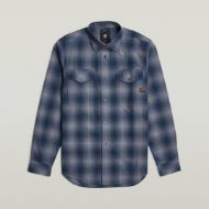 Picture of G-STAR MEN'S MARINE SLIM SHIRT IN RANK BLUE VANDERBILT CHECK 6
