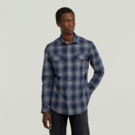 Picture of G-STAR MEN'S MARINE SLIM SHIRT IN RANK BLUE VANDERBILT CHECK 4