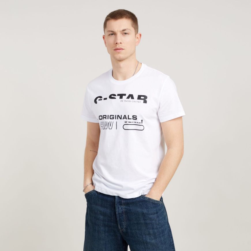 Picture of G-STAR MEN'S ORIGINALS T-SHIRT IN WHITE