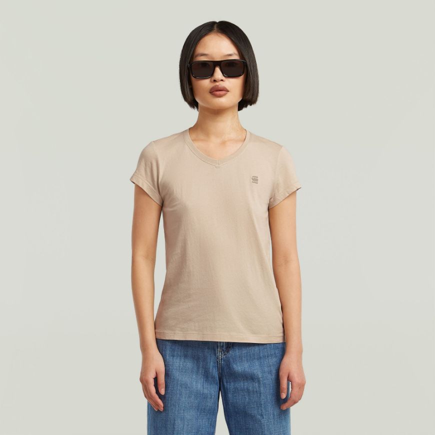 Снимка на G-STAR ДАМСКИ ТОП EYBEN SLIM V-NECK 2.0 В DK BRICK