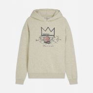 Picture of SCOTCH&SODA MEN'S BASQUIAT WASHED ARTWORK RELAXED-FIT HOODIE IN LIGHT PASTEL GREY 1