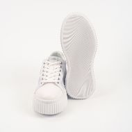 Picture of KARL LAGERFELD WOMEN'S KREEPER LO SCRIPT LACE LO IN WHITE 3