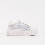 Picture of KARL LAGERFELD WOMEN'S KREEPER LO SCRIPT LACE LO IN WHITE 1