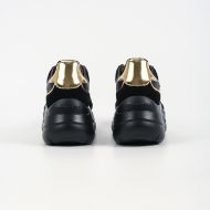 Picture of KARL LAGERFELD WOMEN'S KONTOUR WEDGE MESH MIX LO LACE IN BLACK W/GOLD 5