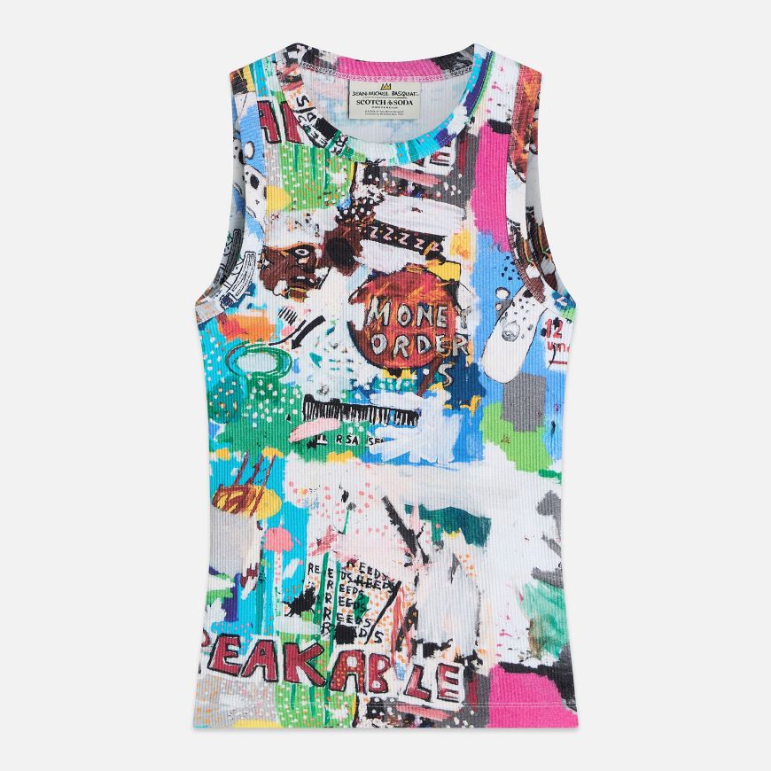 Снимка на SCOTCH&SODA ДАМСКИ ТОП BASQUIAT ALL OVER PRINTED RIB RACER TANK В КОМБИНАЦИЯ