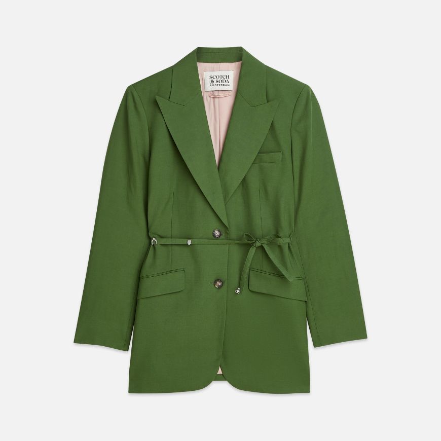 Снимка на SCOTCH&SODA ДАМСКО САКО LINEN BLEND BLAZER WITH CHARM BELT В ЗЕЛЕНО