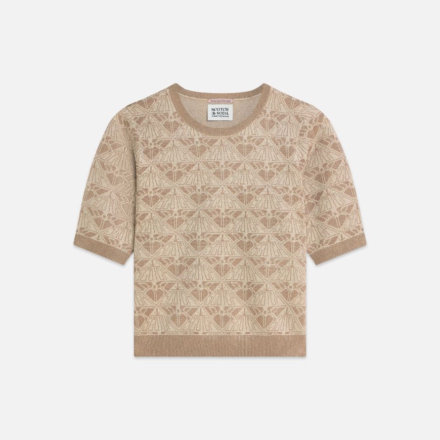 Снимка на SCOTCH&SODA ДАМСКИ ПУЛОВЕР MONOGRAM JACQUARD В БЕЖОВО