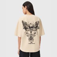 Picture of ALLSAINTS WOMEN'S HALIS AMELIE T-SHIRT IN SANDY WHITE 2