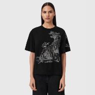 Picture of ALLSAINTS WOMEN'S POUNCE LISA T-SHIRT IN BLACK 1