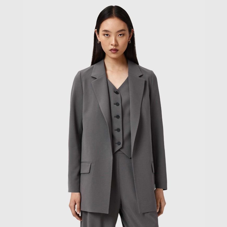 Picture of ALLSAINTS WOMEN'S ALEIDA TRI BLAZER IN DARK GULL GREY