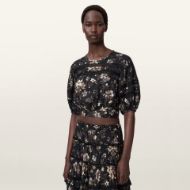 Picture of ALLSAINTS WOMEN'S PEONY TOP IN VINE BLACK 1