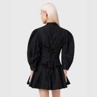 Picture of ALLSAINTS WOMEN'S MAUD LACE UP SHIRT IN BLACK 2