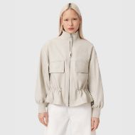 Picture of ALLSAINTS WOMEN'S FLOR LEATHER JACKET IN OFF WHITE 1