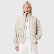 Picture of ALLSAINTS WOMEN'S FLOR LEATHER JACKET IN OFF WHITE 4