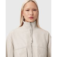 Picture of ALLSAINTS WOMEN'S FLOR LEATHER JACKET IN OFF WHITE 5