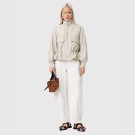 Picture of ALLSAINTS WOMEN'S FLOR LEATHER JACKET IN OFF WHITE 7