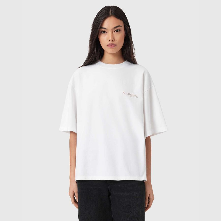 Picture of ALLSAINTS WOMEN'S TEMPUS AMELIE T-SHIRT IN OPTIC WHITE