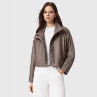 Picture of ALLSAINTS WOMEN'S RYDER LEATHER JACKET IN MOCHA BROWN 1