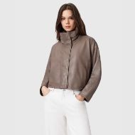 Picture of ALLSAINTS WOMEN'S RYDER LEATHER JACKET IN MOCHA BROWN 4