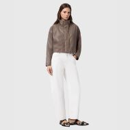 Picture of ALLSAINTS WOMEN'S RYDER LEATHER JACKET IN MOCHA BROWN 6