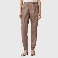 Picture of ALLSAINTS WOMEN'S JEN LEATHER JOGGERS IN MOCHA BROWN 1