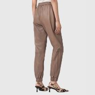 Picture of ALLSAINTS WOMEN'S JEN LEATHER JOGGERS IN MOCHA BROWN 2