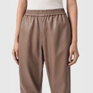 Picture of ALLSAINTS WOMEN'S JEN LEATHER JOGGERS IN MOCHA BROWN 3