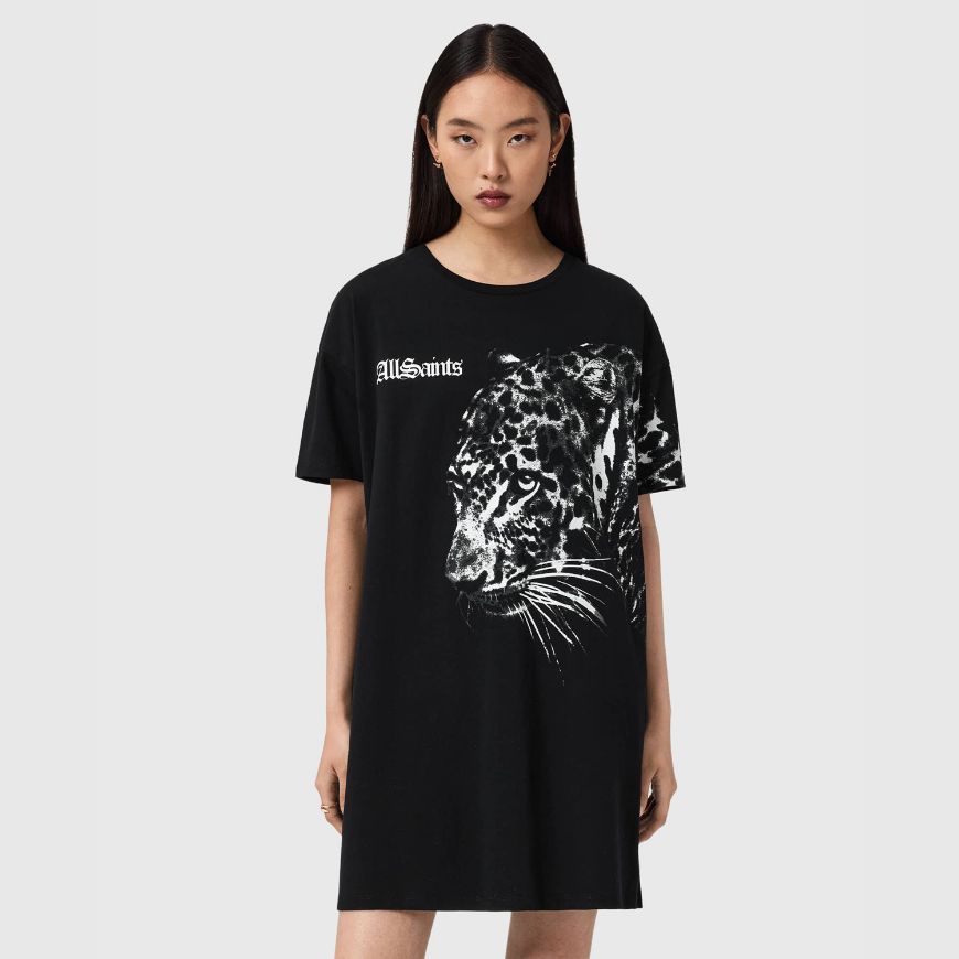 Picture of ALLSAINTS WOMEN'S ZAYA TEE DRESS IN BLACK
