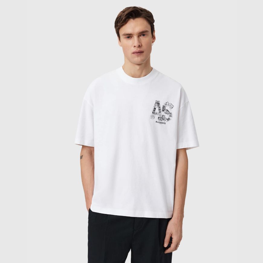 Снимка на ALLSAINTS МЪЖКА БЛУЗА MIXTAPE SHORT SLEEVE CREW T-SHIRT В БЯЛО