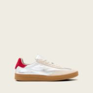 Picture of ALLSAINTS WOMEN'S THELMA MET TRAINERS IN SILVER/RED 1