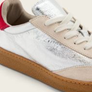 Picture of ALLSAINTS WOMEN'S THELMA MET TRAINERS IN SILVER/RED 4